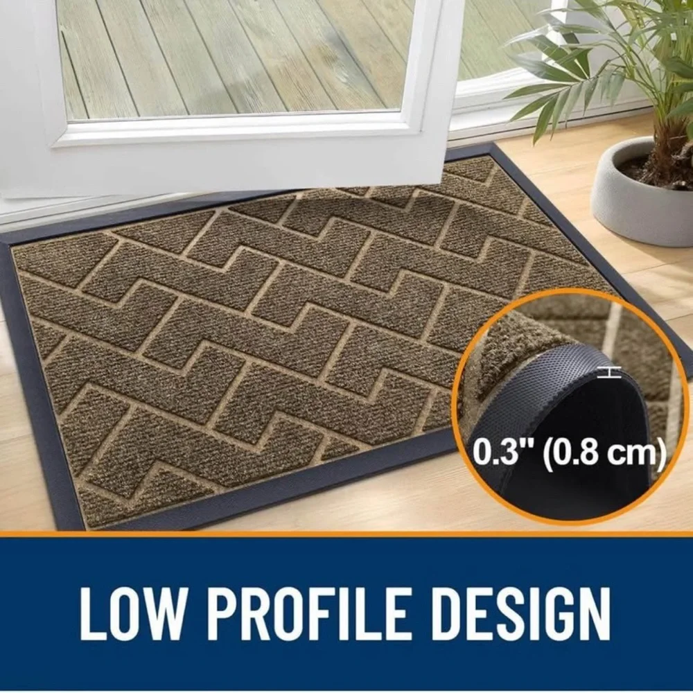 Front Door Mat Indoor Outdoor Entrance, Waterproof All-Season 36”x24”